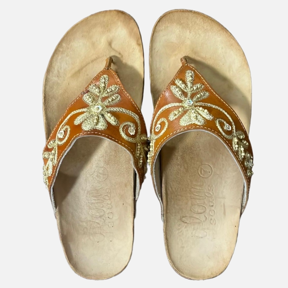 Glam Souls Beaded Embroidered Sandals Size 7